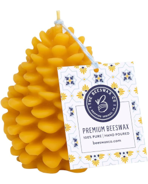 scented beeswax candle pine cones